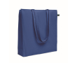 Sac de courses en coton Fairtrade avec soufflet 180 g/m² couleur bleu roi