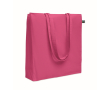 Sac de courses en coton Fairtrade avec soufflet 180 g/m² couleur fuchsia