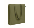Sac de courses en coton Fairtrade avec soufflet 180 g/m² couleur vert foncé