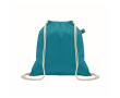 Sac en coton avec fermeture à cordon 180 g/m² couleur turquoise