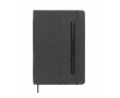 Carnet A5 à couverture rigide avec support téléphone, pages lignées couleur bleu marine