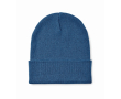 Bonnet classique en polyester avec ourlet taille unique couleur bleu