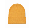 Bonnet classique en polyester avec ourlet taille unique couleur jaune