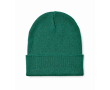 Bonnet classique en polyester avec ourlet taille unique couleur vert foncé