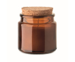 Bougie en cire végétale parfumée à la vanille avec un couvercle liège couleur marron