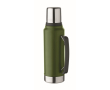 Thermos en inox recyclé avec un verre et poignée latérale 1L couleur vert foncé