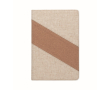 Carnet avec détails en liège et coton et chargeur sans fil A5 couleur beige