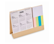 Calendrier de bureau avec notes adhésives et bloc-notes couleur beige