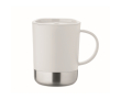 Gobelet en plastique avec base en acier inoxydable 300 ml couleur blanc