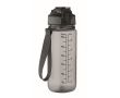 Bouteille en RPET anti-goutte avec paille et couvercle rabattable 700 ml couleur gris transparent