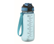 Bouteille en RPET anti-goutte avec paille et couvercle rabattable 700 ml couleur bleu clair transparent
