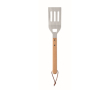 Spatule barbecue en acier inoxydable avec manche en hêtre couleur bois
