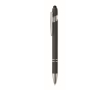 Stylo en aluminium recyclé avec finition caoutchoutée encre bleue couleur noir