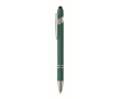 Stylo en aluminium recyclé avec finition caoutchoutée encre bleue couleur vert