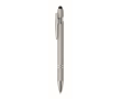 Stylo en aluminium recyclé avec finition caoutchoutée encre bleue couleur argenté