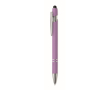 Stylo en aluminium recyclé avec finition caoutchoutée encre bleue couleur violet
