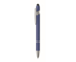 Stylo en aluminium recyclé avec finition caoutchoutée encre bleue couleur bleu roi