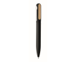 Stylo rotatif en aluminium recyclé et bambou, encre bleue couleur noir