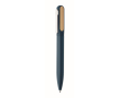 Stylo rotatif en aluminium recyclé et bambou, encre bleue couleur bleu