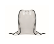 Sac à dos enfant à cordons en polyester RPET avec cordons noirs couleur blanc