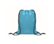 Sac à dos enfant à cordons en polyester RPET avec cordons noirs couleur turquoise