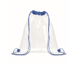 Sac à dos en plastique transparent avec cordons couleur bleu roi