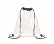 Sac à dos en plastique transparent avec cordons couleur bleu marine