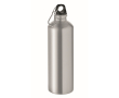 Bouteille en acier inoxydable recyclé avec mousqueton 1 L couleur argenté mat