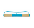 Tapis de plage en paille naturelle enroulable avec sangle couleur turquoise