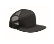 Casquette en coton à 7 panneaux avec visière plate et maille couleur noir