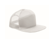 Casquette en coton à 7 panneaux avec visière plate et maille couleur blanc