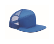 Casquette en coton à 7 panneaux avec visière plate et maille couleur bleu roi