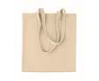 Sac shopping en velours côtelé polyester avec longues anses 220 g/m² couleur beige