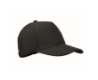 Casquette en velours côtelé 5 panneaux avec fermeture réglable 220 g/m² couleur noir