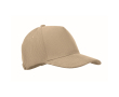Casquette en velours côtelé 5 panneaux avec fermeture réglable 220 g/m² couleur beige