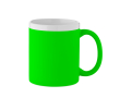 Tasse en céramique finition mate avec bord blanc 300 ml couleur vert fluorescent