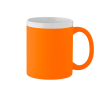 Tasse en céramique finition mate avec bord blanc 300 ml couleur orange fluorescent
