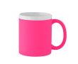 Tasse en céramique finition mate avec bord blanc 300 ml couleur fuchsia fluorescent