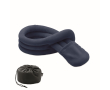Oreiller de voyage en polyester enroulable avec housse couleur bleu marine