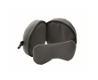 Oreiller de voyage 2 en 1 avec masque de sommeil intégré couleur gris foncé