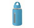 Gourde en verre borosilicaté avec housse en silicone 600ml couleur turquoise