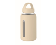 Gourde en verre borosilicaté avec housse en silicone 600ml couleur beige