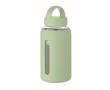 Gourde en verre borosilicaté avec housse en silicone 600ml couleur vert menthe