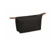 Trousse de toilette en polyester RPET et similicuir avec zip couleur noir