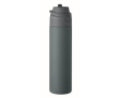 Gourde en acier inoxydable recyclé avec paille 2 en 1 650 ml couleur noir mat