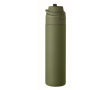 Gourde en acier inoxydable recyclé avec paille 2 en 1 650 ml couleur vert foncé