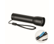 Lampe torche rechargeable en aluminium avec zoom et modes d'éclairage couleur noir