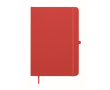 Carnet A5 à couverture rigide en similicuir recyclé, pages lignées couleur rouge