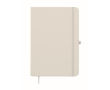 Carnet A5 à couverture rigide en similicuir recyclé, pages lignées couleur blanc cassé