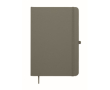 Carnet A5 à couverture rigide en similicuir recyclé, pages lignées couleur gris foncé